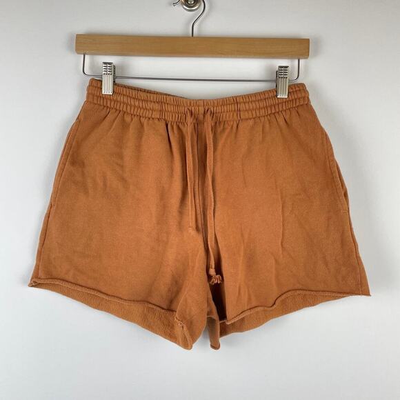 Pacsun RVCA Test Drive Rust Orange Raw Cut Hem Sweat Shorts - S - Picture 6 of 10